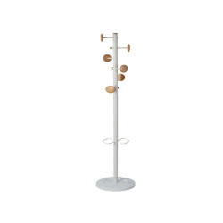 Appendiabiti a 6 ganci Music + 3 miniganci 175cm - bianco/legno - Alba
