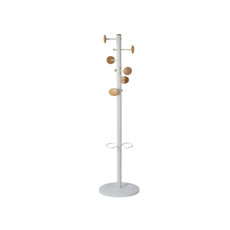 Appendiabiti a 6 ganci Music + 3 miniganci 175cm - bianco/legno - Alba