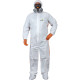 Tuta di protezione da rischio chimico DT125 - monouso - taglia L - PP/PE - bianco/arancio - Deltaplus