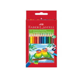 Matite colorate Eco triangolari - diametro mina 3 mm - Faber-Castell - astuccio 12 pezzi  con temperino