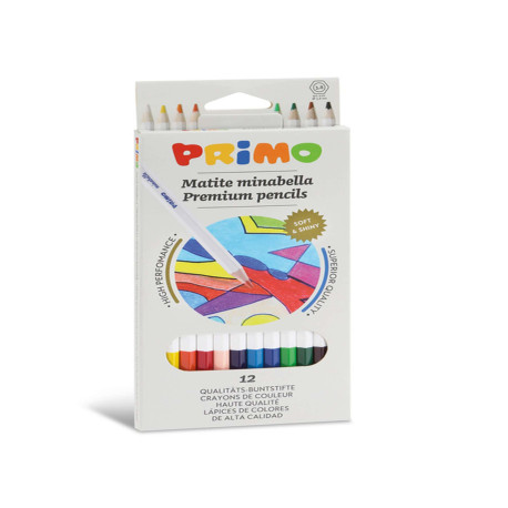 Matite colorate Minabella - diametro mina 3,8 mm - colori assortiti - Primo - astuccio 12 pezzi