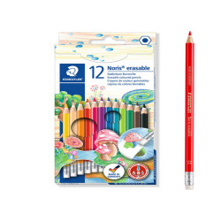 Matite colorate Noris 144 - cancellabili - colori assortiti - Staedtler - astuccio 12 pezzi