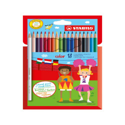 Matite colorate Stabilo Color - diametro mina 2,5 mm - colori assortiti - Stabilo - astuccio 18 pezzi