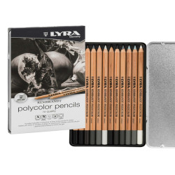 Matite Rembrandt Polycolor - 3,7 mm - colori assortiti - Lyra - astuccio metallo 12 pezzi