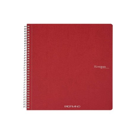 Maxiquaderno Ecoqua original - A4 - 90 gr - 1 rigo - 70 fogli - rosso scuro - spiralato - Fabriano
