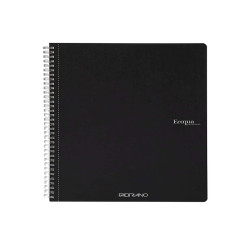 Maxiquaderno Ecoqua original - A4 - 90 gr - 5 mm - 70 fogli - nero - spiralato - Fabriano