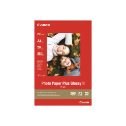 Canon Photo Paper Plus Glossy II PP-201 - Lucido - A3 (297 x 420 mm) 20 fogli carta fotografica - per PIXMA iX4000, iX5000, iX7