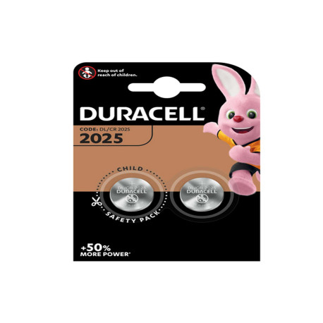 Micropila CR2025 - 3V - a pastiglia - litio - Duracell - blister 2 pezzi