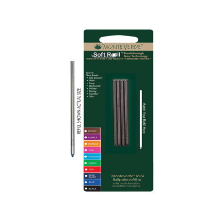 Minirefill per sfera multifunzione  - punta media - nero - Monteverde - conf. 4 pezzi
