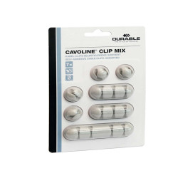 Mix Clip Cavoline fermacavi - adesivi - grigio - Durable - conf. 7 pezzi