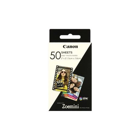 Canon ZINK - Autoadesivo - 50 x 76 mm 50 fogli carta fotografica - per Canon Zoemini- ivy CLIQ+2, CLIQ2- Zoemini C, S, S2