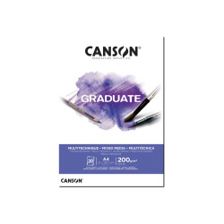 CANSON Graduate Mixed Media - Blocco - A4 - 20 fogli - bianco