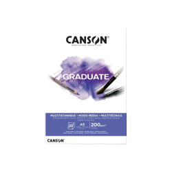 CANSON Graduate Mixed Media - Blocco - A5 - 20 fogli - bianco