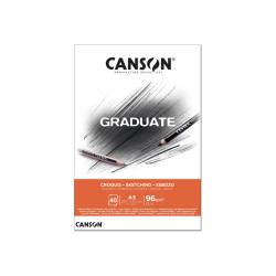 CANSON Graduate Sketching - Blocco incollato sul lato corto - A3 - 40 fogli - bianco
