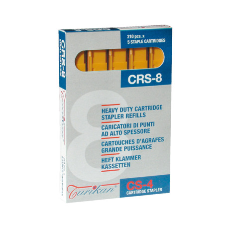 Caricatori CRS6 - 210 punti 8 mm - capacitA' massima 40 fogli - giallo - Turikan - conf. 5 pezzi