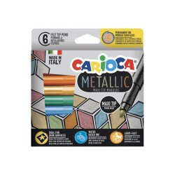 Carioca - Marcatore - permanente - metallizzato - inchiostro base acqua (pacchetto di 6)