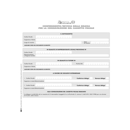 Modulo per conferimento revoca - cass. Fiscale - 29,7x21cm - Edipro