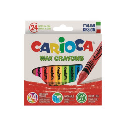 Carioca - Pastello - cera - non permanente - colori assortiti - 8 mm (pacchetto di 24)