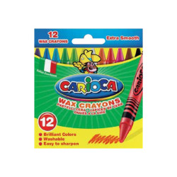 Carioca - Pastello - cera - non permanente - colori assortiti brillanti - 8 mm (pacchetto di 12)
