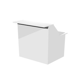 Modulo reception Prestige - sopralzo con desktop incluso - 80 x 76 x 117 cm - bianco/bianco