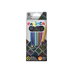 Carioca - Pastello colorato - per superfici scure - colori assortiti (metallizzati) - 3.3 mm (pacchetto di 12)