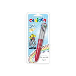 Carioca 10 Colors Vintage - Penna a sfera a 10 colori - colori assortiti - 1 mm - retrattile