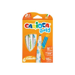 Carioca Baby - Penna punta in fibra - non permanente - colori assortiti (pacchetto di 6)