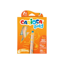 Carioca Baby 3 in 1 - Pastello - non permanente - colori brillanti assortiti - 10 mm - extra large (pacchetto di 6)