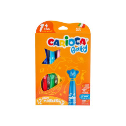Carioca Baby Teddy - Marcatore - non permanente - colori brillanti assortiti (pacchetto di 12)