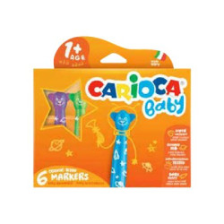 Carioca Baby Teddy - Penna punta in fibra - non permanente - colori assortiti (pacchetto di 6)