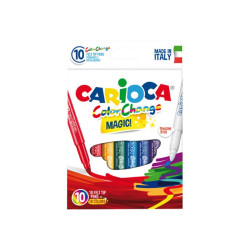Carioca ColorChange Magic! - Penna punta in fibra - non permanente - colori assortiti - 6 mm (pacchetto di 10)