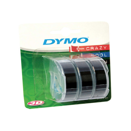 Nastro a rilievo - 9 mm x 3 mt - nero - Dymo - blister 3 nastri
