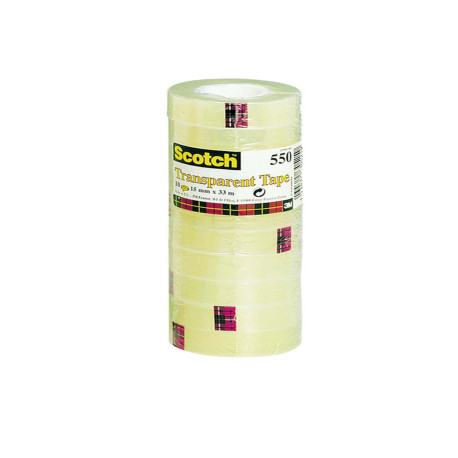 Nastro adesivo 550 - 19 mm x 33 m - PP - trasparente - Scotch - torre 8 rotoli