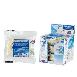 Nastro adesivo Ecophan - confezionato singolarmente - 19 mm x 10 m - acrilico - trasparente - Eurocel