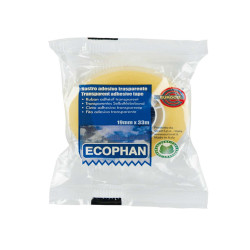 Nastro adesivo Ecophan - confezionato singolarmente - 19 mm x 33 m - acrilico - trasparente - Eurocel