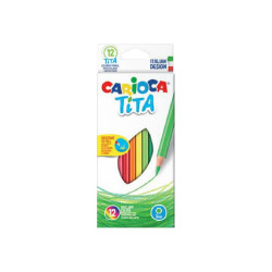 Carioca Tita - Pastello colorato - colori assortiti brillanti - 3 mm (pacchetto di 12)