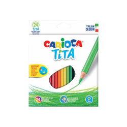 Carioca Tita - Pastello colorato - colori assortiti brillanti - 3 mm (pacchetto di 24)