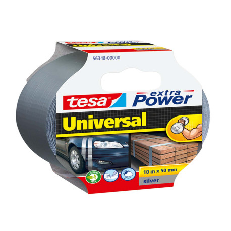 Nastro adesivo Extra Power Universal - 50 mm x 10 m - tela plastificata - grigio - Tesa
