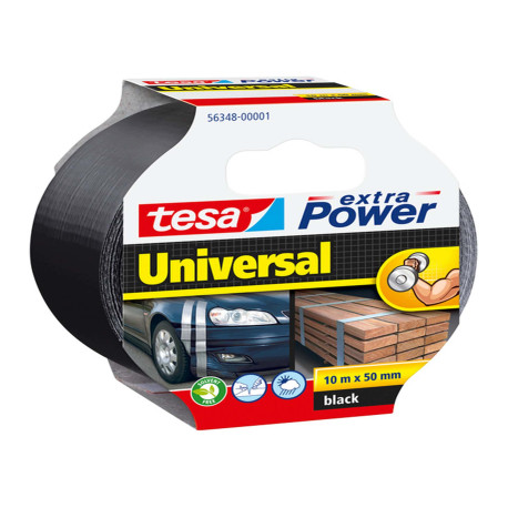 Nastro adesivo Extra Power Universal - 50 mm x 10 m - tela plastificata - nero - Tesa