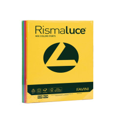 Carta Rismaluce - A4 - 200 gr - mix 8 colori - Favini - conf. 125 fogli