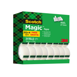 Nastro adesivo Magic 810 - 19 mm x 33 m - acrilico - trasparente - Scotch - Value Pack 20+4 rotoli