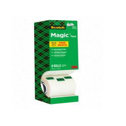 Nastro adesivo Magic 810 - 19 mm x 33 m - acrilico - trasparente - Scotch - Value Pack 7+1 rotoli