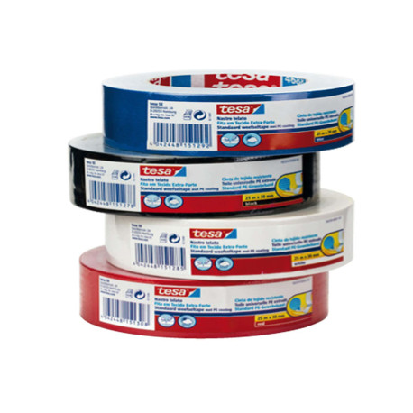 Nastro adesivo telato - 38 mm x 25 m - tela plastificata - blu - Tesa