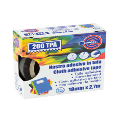 Nastro adesivo telato TPA 200 - 19 mm x 2,7 m - tela plastificata - nero - Eurocel