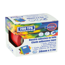 Nastro adesivo telato TPA 200 - 38 mm x 2,7 m - tela plastificata - rosso - Eurocel