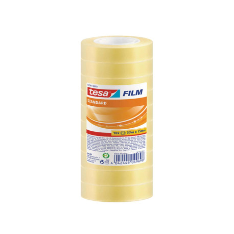 Nastro adesivo Tesafilm - 15 mm x 33 m - PP - trasparente - Tesa - torre 10 pezzi