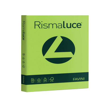 Carta Rismaluce - A4 - 200 gr - verde pistacchio 54 - Favini - conf. 125 fogli