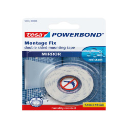 Nastro biadesivo per specchi Tesa Powerbond - 19 mm x 1,5 m - bianco - PE - Tesa