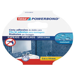 Nastro biadesivo per specchi Tesa Powerbond - 19 mm x 5 m - PE - bianco - Tesa