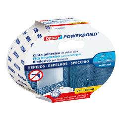 Nastro biadesivo per specchi Tesa Powerbond - 38 mm x 5 m - PE - bianco - Tesa